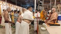 Teertha Vitarana and Phalamantrakshata; Picture Courtesy Shri Jaikishan Kandlur