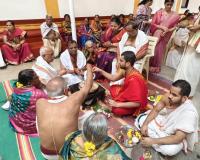Shri Guru Paduka Pujana and Teertha Vitarana; Picture Courtesy Shri Jaikishan Kandlur