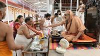 Shri Guru Paduka Pujana and Teertha Vitarana; Picture Courtesy Shri Jaikishan Kandlur