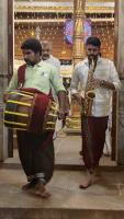 Shri Bhavanishankar and HH Swamiji prasthan to Kutir; Picture Courtesy Shri Jaikishan Kandlur