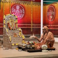 Shri Devi Pujana by HH Swamiji; Picture Courtesy Shri Jaikishan Kandlur