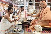 Shri Guru Paduka Pujana and Teertha Vitarana; Picture Courtesy Shri Jaikishan Kandlur