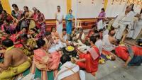 Shri Guru Paduka Pujana and Teertha Vitarana; Picture Courtesy Shri Chandrashekhar Padubidri