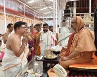 Shri Guru Paduka Pujana and Teertha Vitarana; Picture Courtesy Shri Jaikishan Kandlur