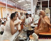 Shri Guru Paduka Pujana and Teertha Vitarana; Picture Courtesy Shri Jaikishan Kandlur