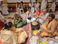Shri Guru Paduka Pujana and Teertha Vitarana; Picture Courtesy Shri Chandrashekhar Padubidri