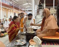 Shri Guru Paduka Pujana and Teertha Vitarana; Picture Courtesy Shri Jaikishan Kandlur