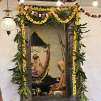 Shodashopachara Puja at Shri Guru Paduka Sannidhih of HH Parijnanashram Swamiji III; Picture Courtesy Shri Jaikishan Kandlur