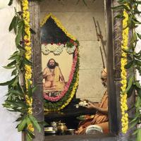 Shodashopachara Puja at Shri Guru Paduka Sannidhih of HH Parijnanashram Swamiji III; Picture Courtesy Shri Jaikishan Kandlur