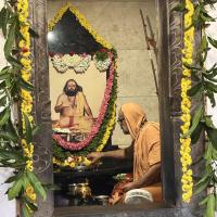 Shodashopachara Puja at Shri Guru Paduka Sannidhih of HH Parijnanashram Swamiji III; Picture Courtesy Shri Jaikishan Kandlur