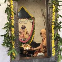 Shodashopachara Puja at Shri Guru Paduka Sannidhih of HH Parijnanashram Swamiji III; Picture Courtesy Shri Jaikishan Kandlur