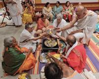 Shri Guru Paduka Pujana; Picture Courtesy Shri Chandrashekhar Padubidri