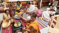 Tirtha Vitarana and Shri Guru Paduka Pujana; Picture courtesy Shri Jaikishan Kandlur