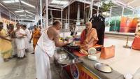 Tirtha Vitarana and Shri Guru Paduka Pujana; Picture courtesy Shri Jaikishan Kandlur