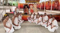 Tirtha Vitarana and Shri Guru Paduka Pujana; Picture courtesy Shri Jaikishan Kandlur