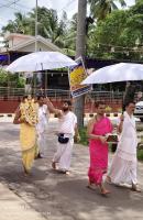 Tirtha Vitarana and Shri Guru Paduka Pujana; Picture courtesy Shri Ganesh Damble