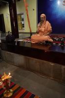 HH Swamiji arriving at Guru Math, Mallapur on 12th February 2021 for the Punar Pratishtha ceremonies (14th of Feb 2021).