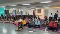 HH Swamiji's visit to Maharshi Karve Stree Shikshan Saunstha's Anudanith Madhyamik Ashram Shala, Kamshet (28 Nov 2024)