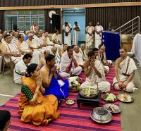 Shri Guru Paduka Pujana by the President of the Samaj, Shri Ramesh P. Nayak