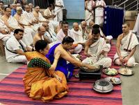 Shri Guru Paduka Pujana by the President of the Samaj, Shri Ramesh P. Nayak