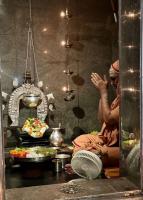 Jalabhisheka at HH Shrimat Krishnashram Swamiji Sannidhi on Samaradhana Divasa (23 Dec 2024)