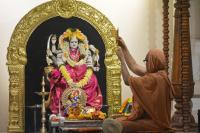 Shri Devi Pujana by HH Swamiji; Picture Courtesy Shri Dinesh Karkal