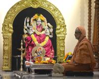 Shri Devi Pujana by HH Swamiji; Picture Courtesy Shri Dinesh Karkal