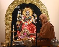 Shri Devi Pujana by HH Swamiji; Picture Courtesy Shri Dinesh Karkal