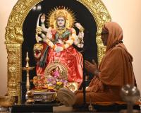 Shri Devi Pujana by HH Swamiji; Picture Courtesy Shri Dinesh Karkal