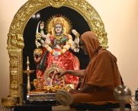 Shri Devi Pujana by HH Swamiji; Picture Courtesy Shri Dinesh Karkal