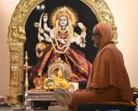 Shri Devi Pujana by HH Swamiji; Picture Courtesy Shri Dinesh Karkal