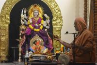 Shri Devi Pujana by HH Swamiji; Picture Courtesy Shri Dinesh Karkal