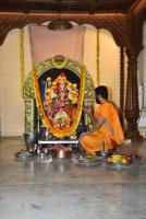 Pujana-s at the Durga Parameshwari Temple, and Samadhi Sannidhih of HH Shrimat Parijnanashram Swamiji III in Karla on Shishya Sweekar Jayanti